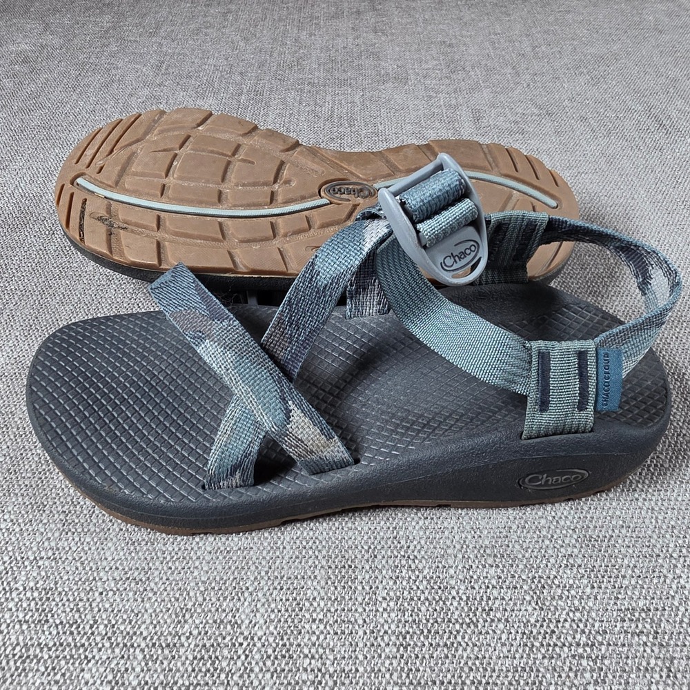 Chaco Z/Cloud Women 9 Blue Gray Sport Sandal Double Strap Adjustable Webbing